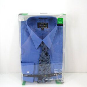 Alexander Julian Colours Blue Dress Shirt and Hand Made Tie Collection Size L